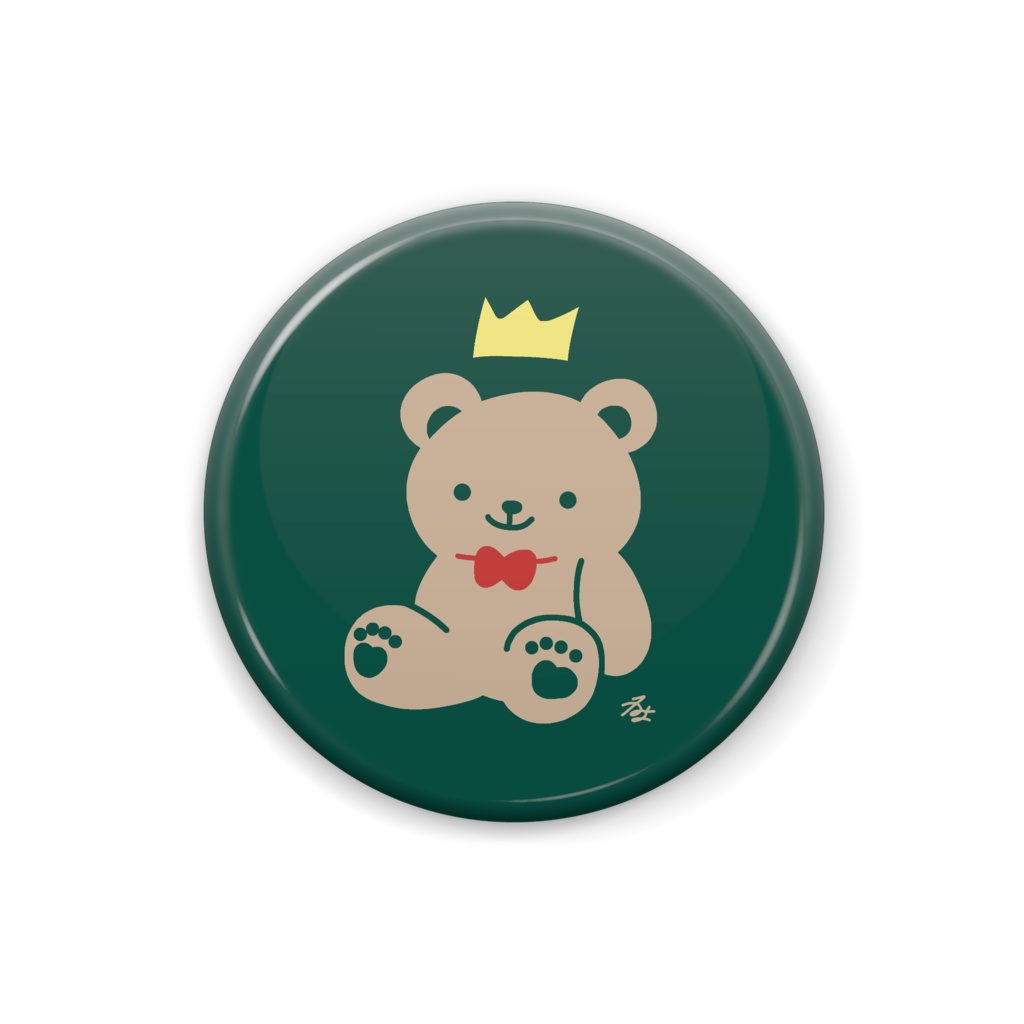 100日イラストバッジ(キングベア)