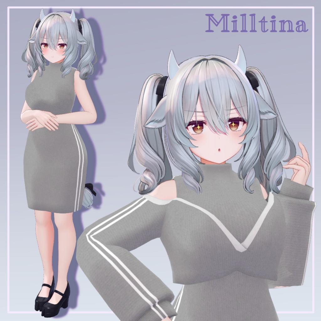 【MA設定済み】カーデ付きニットワンピ【8アバター対応】