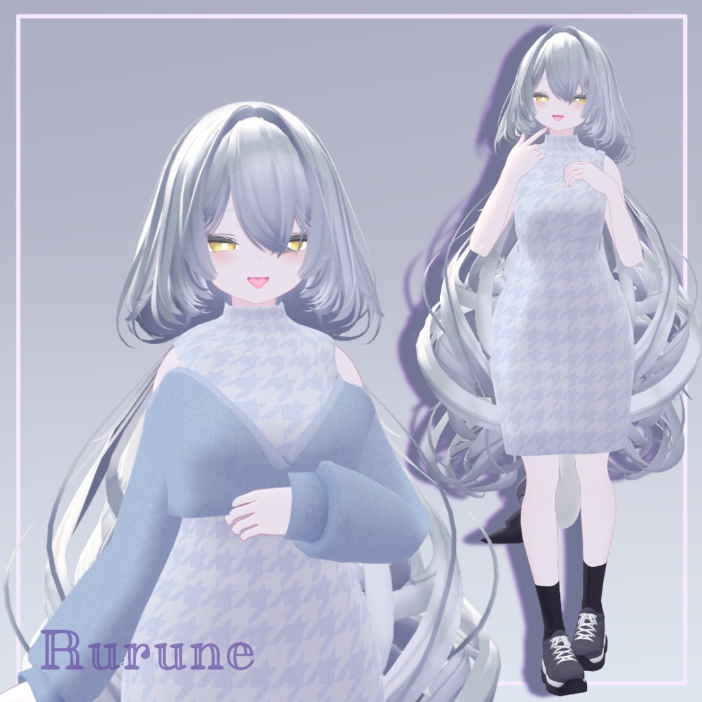 【MA設定済み】カーデ付きニットワンピ【8アバター対応】