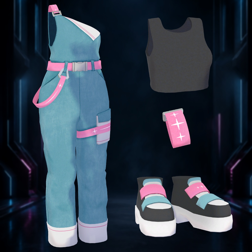 【+Head・MARUBODY他】Neon Pop Workwear【12アバター対応】