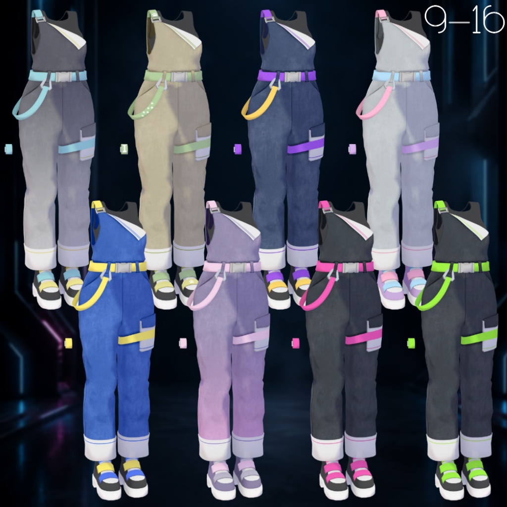 【+Head・MARUBODY他】Neon Pop Workwear【12アバター対応】