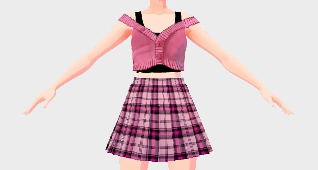 Strawberry Pink Plaid Skirt