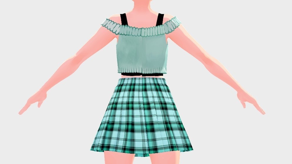 Soft Seafoam Plaid Skirt