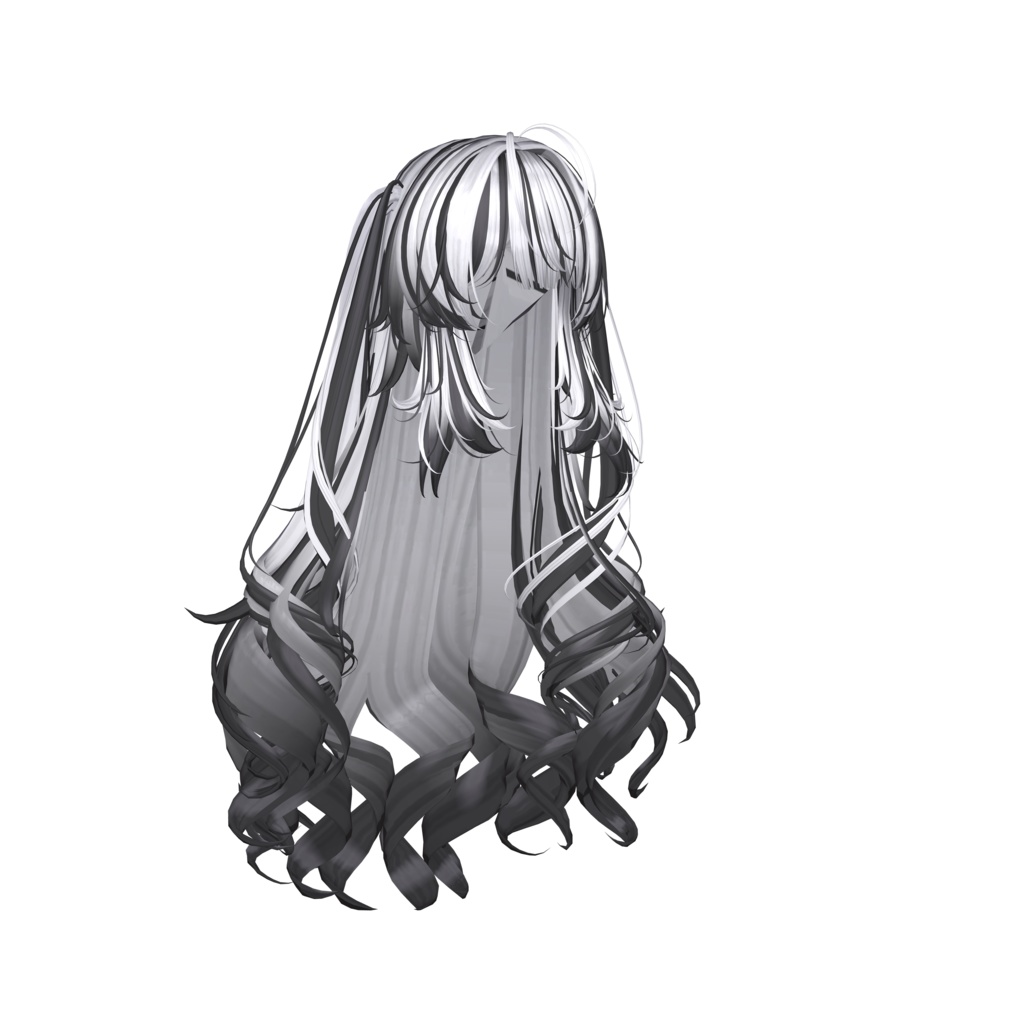 【GLAY Unknown - Lop Rabbit Two side Twin Tail Hair】 - Highlights Color Texture