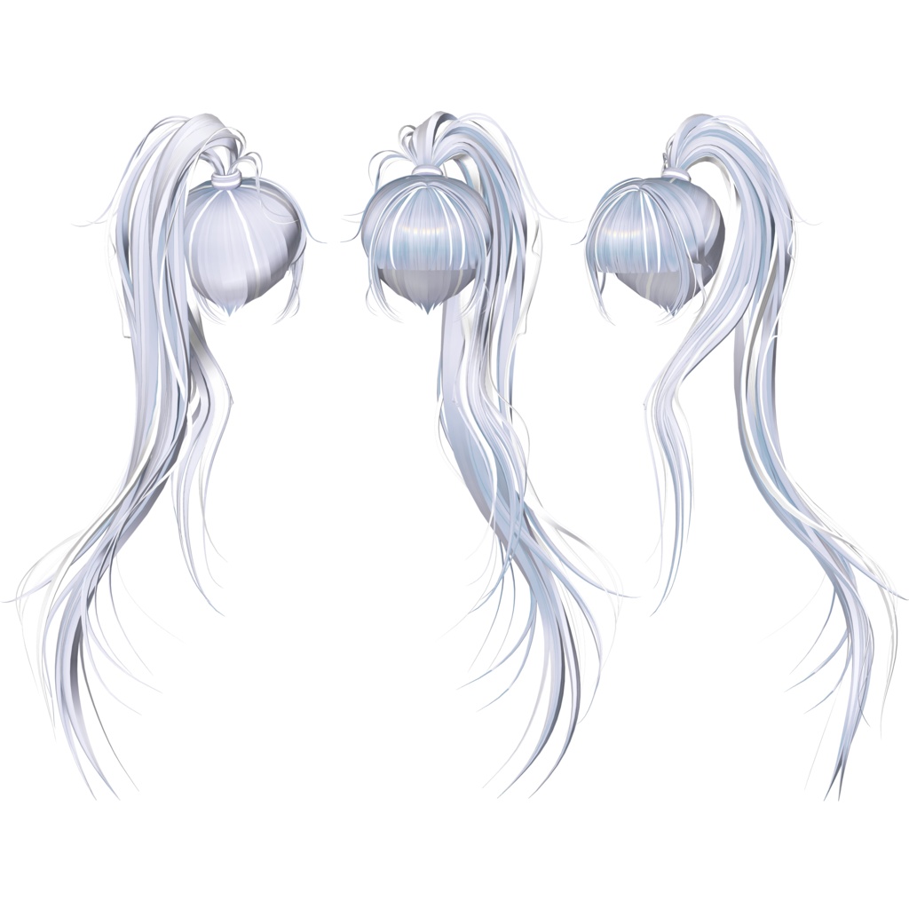 【MAMOMING Hair_001 Poni Tail】 - Highlights Color Texture