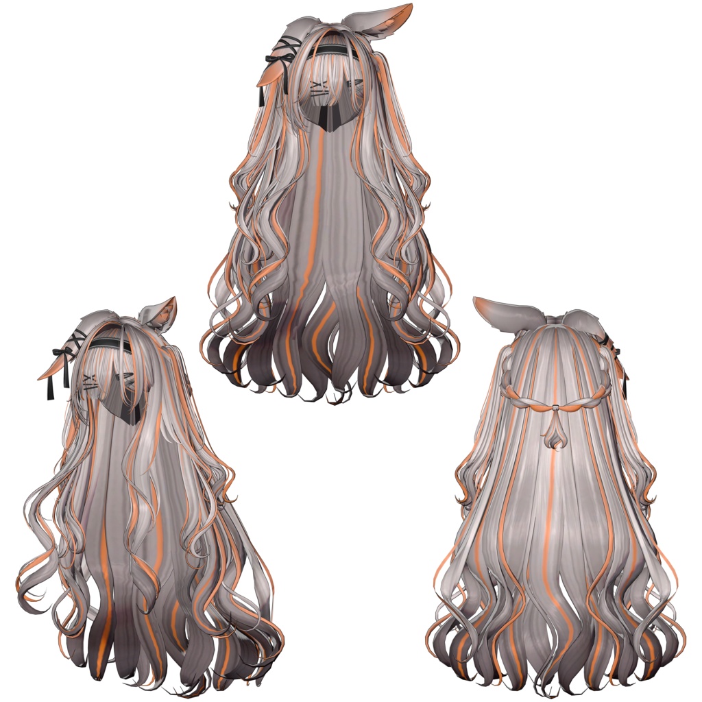 【❥· •20% SALE• ·】【GLAY Unknown Morning Rabbit Two Side Twin Tail Hair】 - Highlights Color Texture