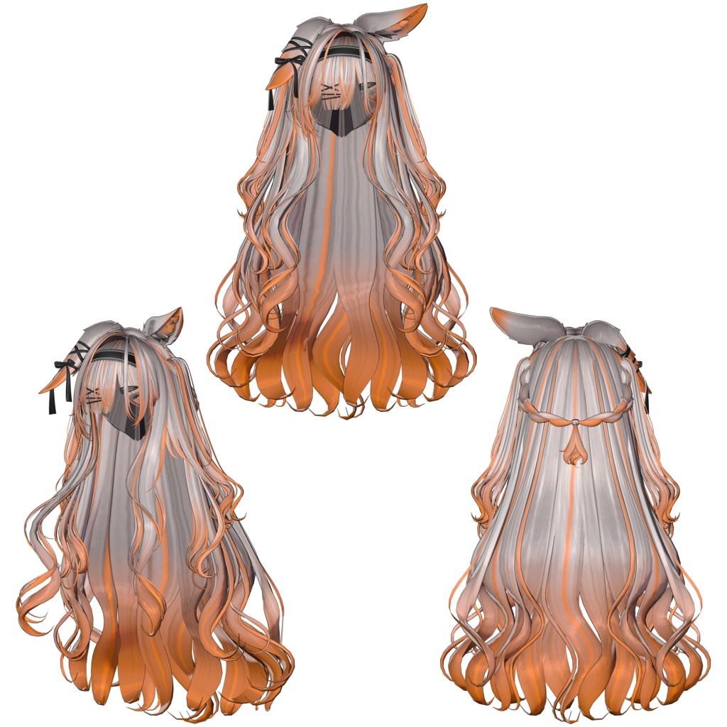 【❥· •20% SALE• ·】【GLAY Unknown Morning Rabbit Two Side Twin Tail Hair】 - Highlights Color Texture