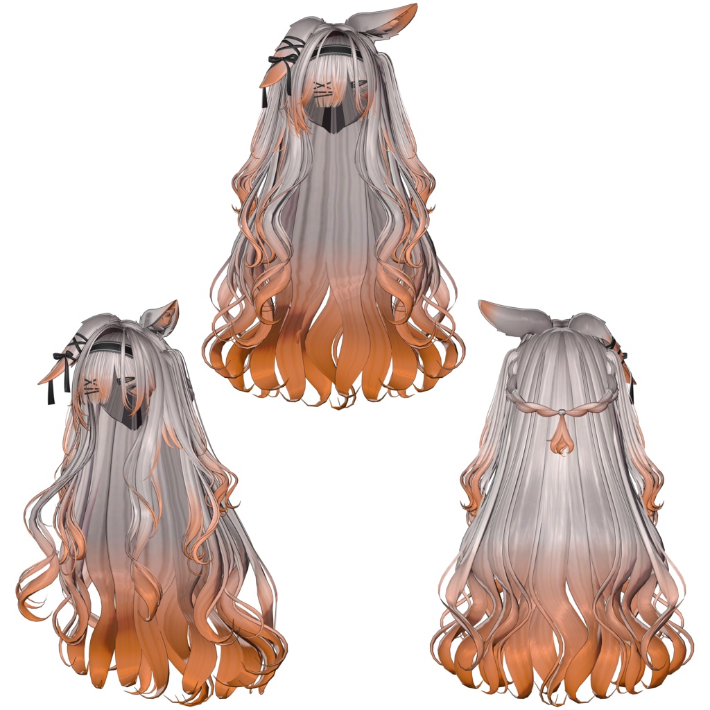 【❥· •20% SALE• ·】【GLAY Unknown Morning Rabbit Two Side Twin Tail Hair】 - Highlights Color Texture