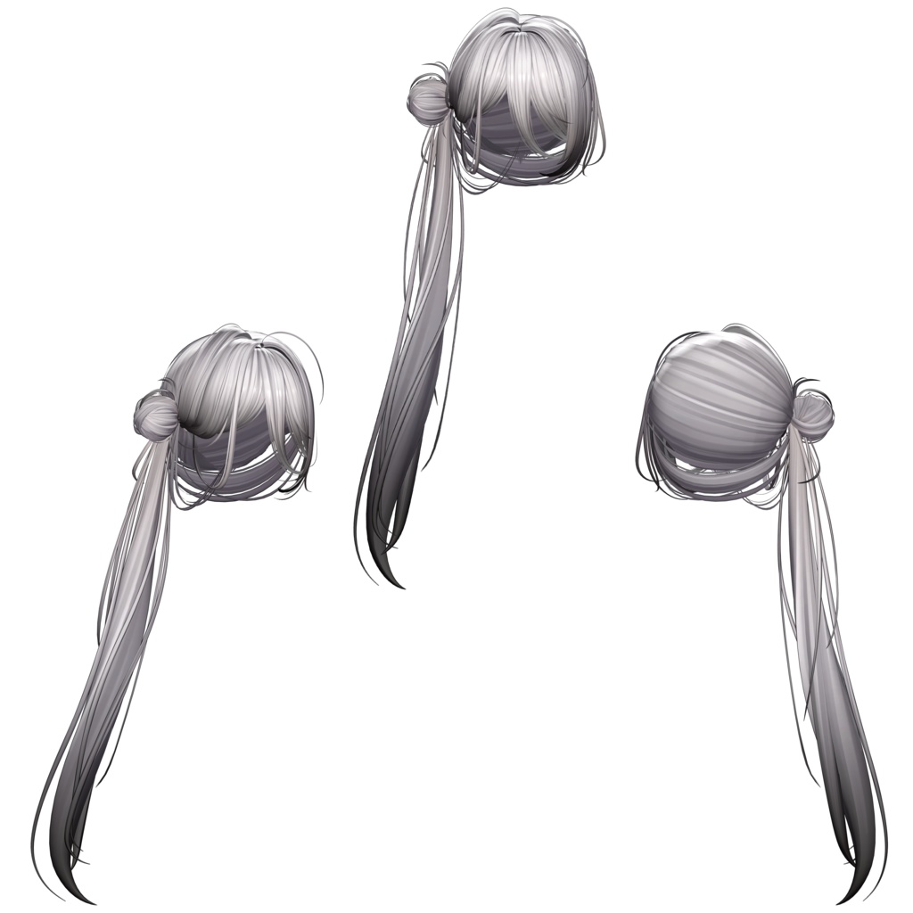 【Li-ne_Shop - バンサイドテールヘア】 - Highlights Color Texture