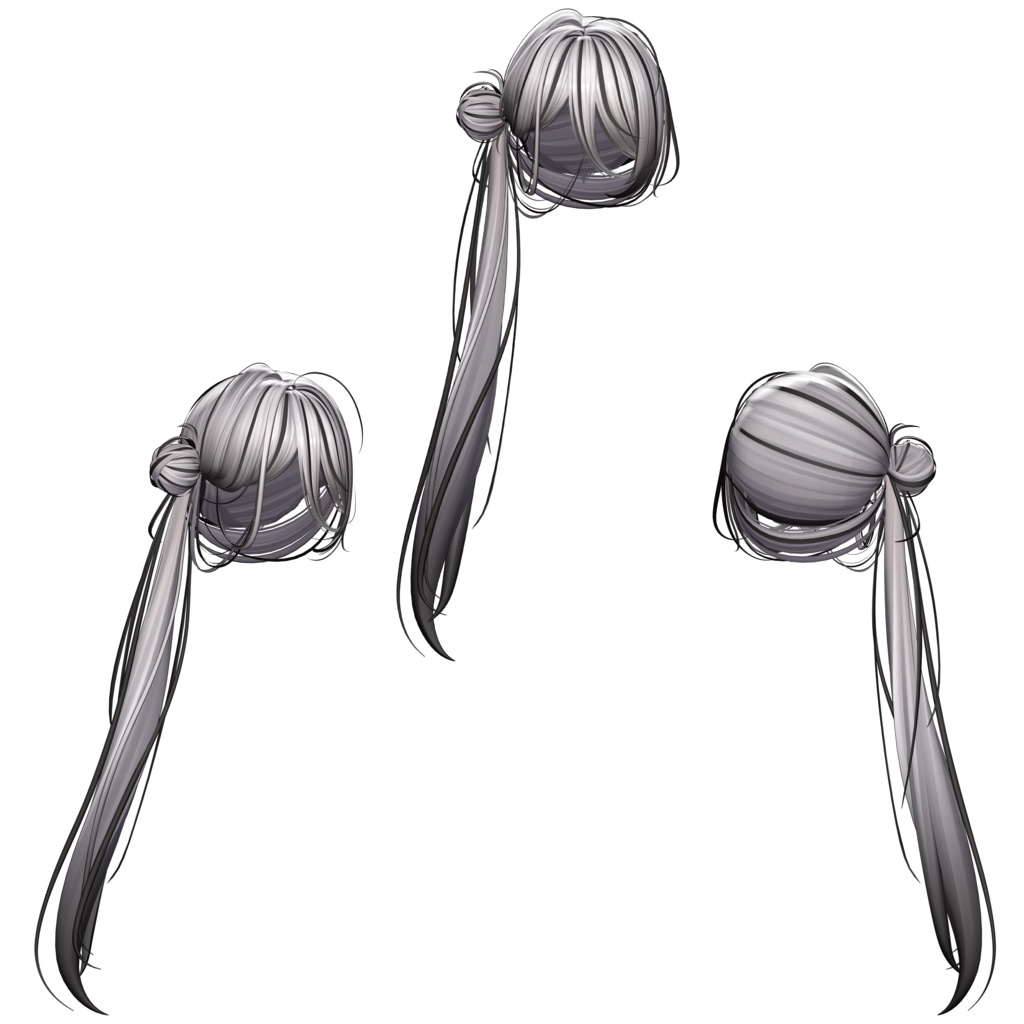 【Li-ne_Shop - バンサイドテールヘア】 - Highlights Color Texture