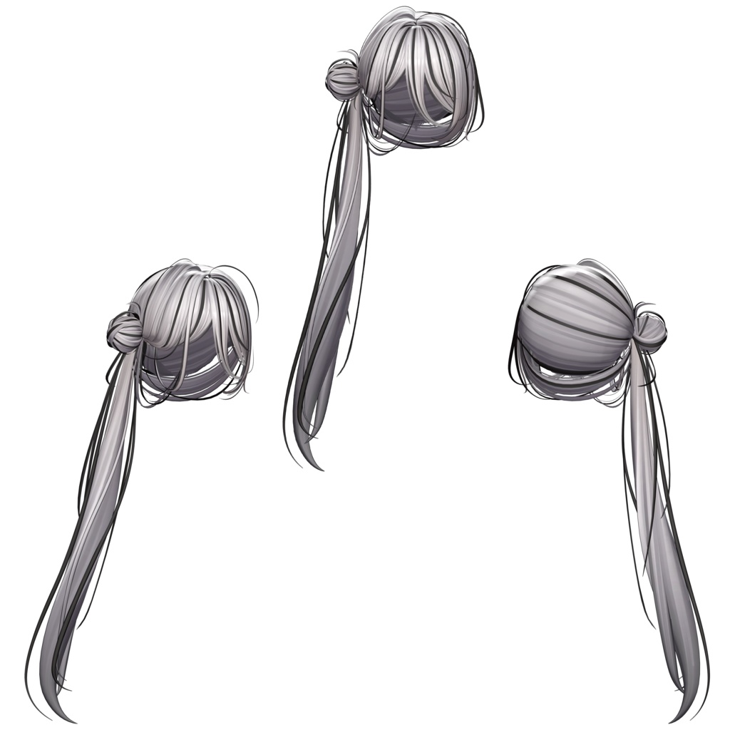 【Li-ne_Shop - バンサイドテールヘア】 - Highlights Color Texture