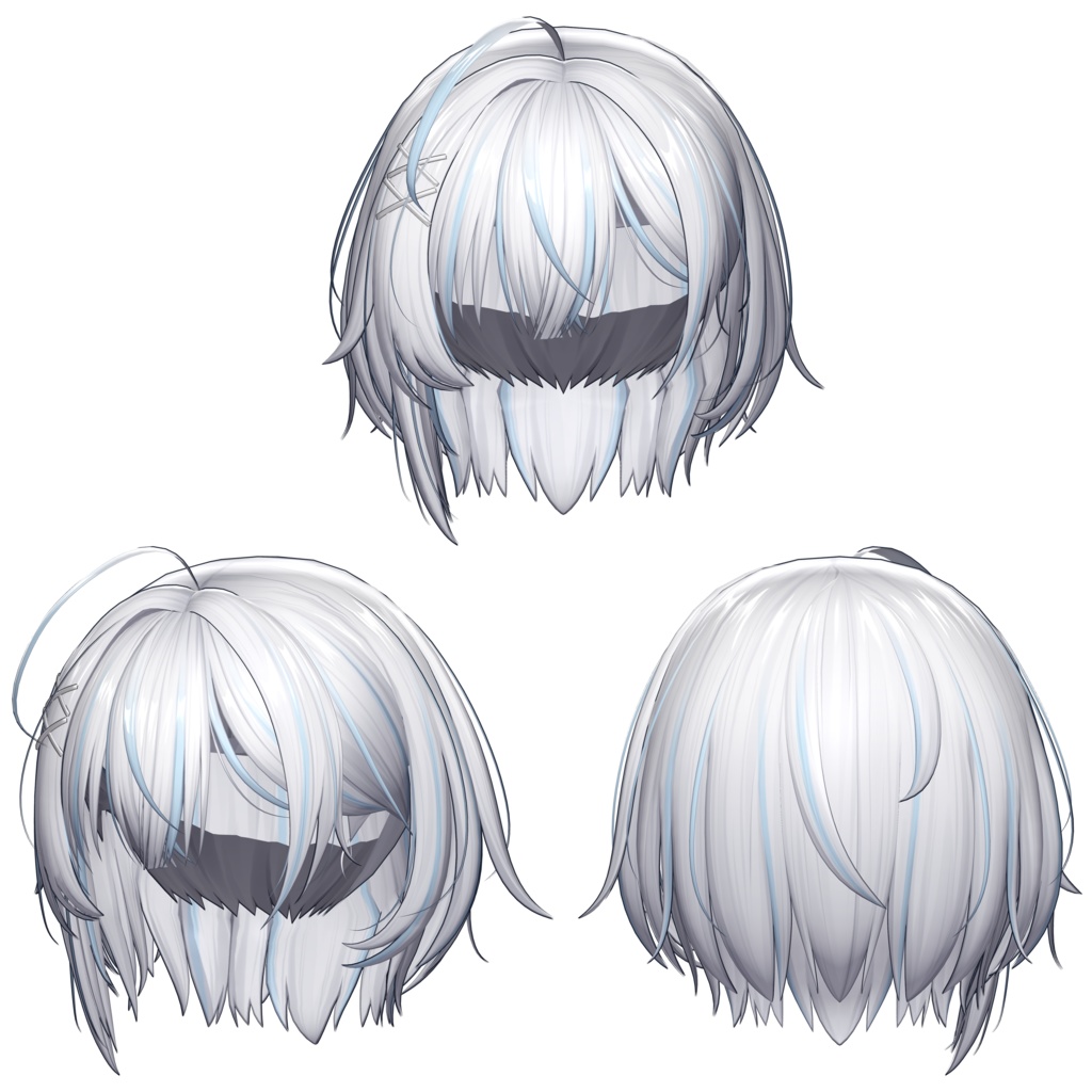 【Bonyard - 包帯ショート / Bandage Short Hair】 - Highlights Color Texture