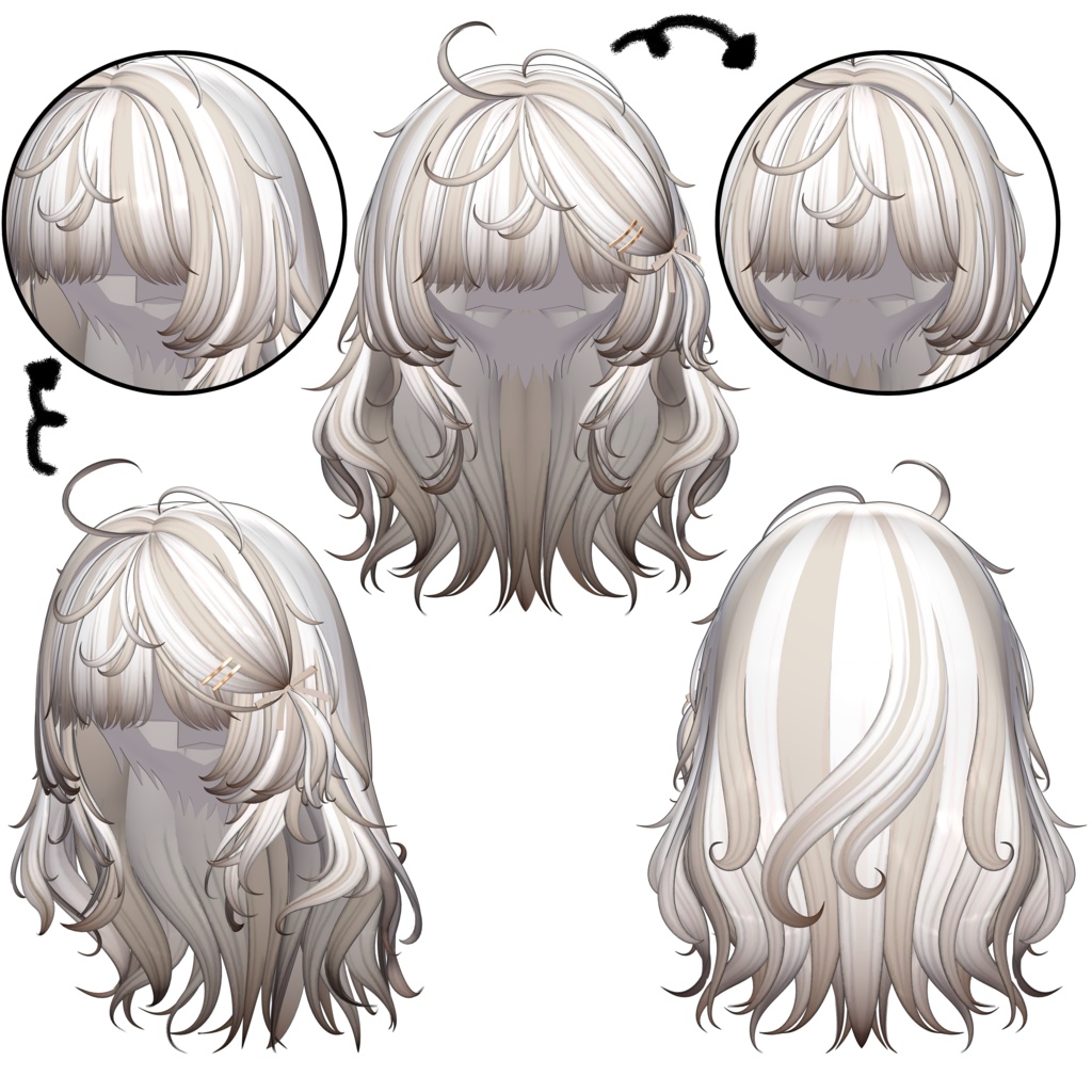 【WishList - Woofy Hair】 - Highlights Color Texture