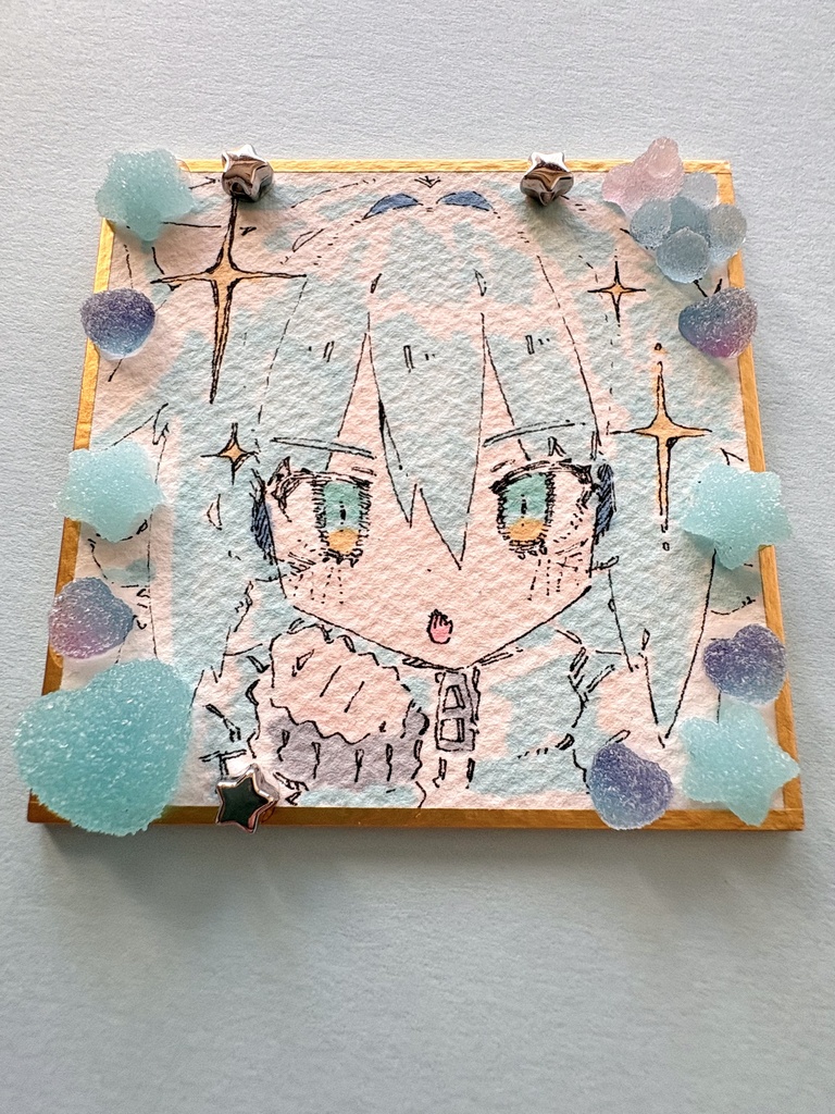 オリジナル手描きデコ豆色紙