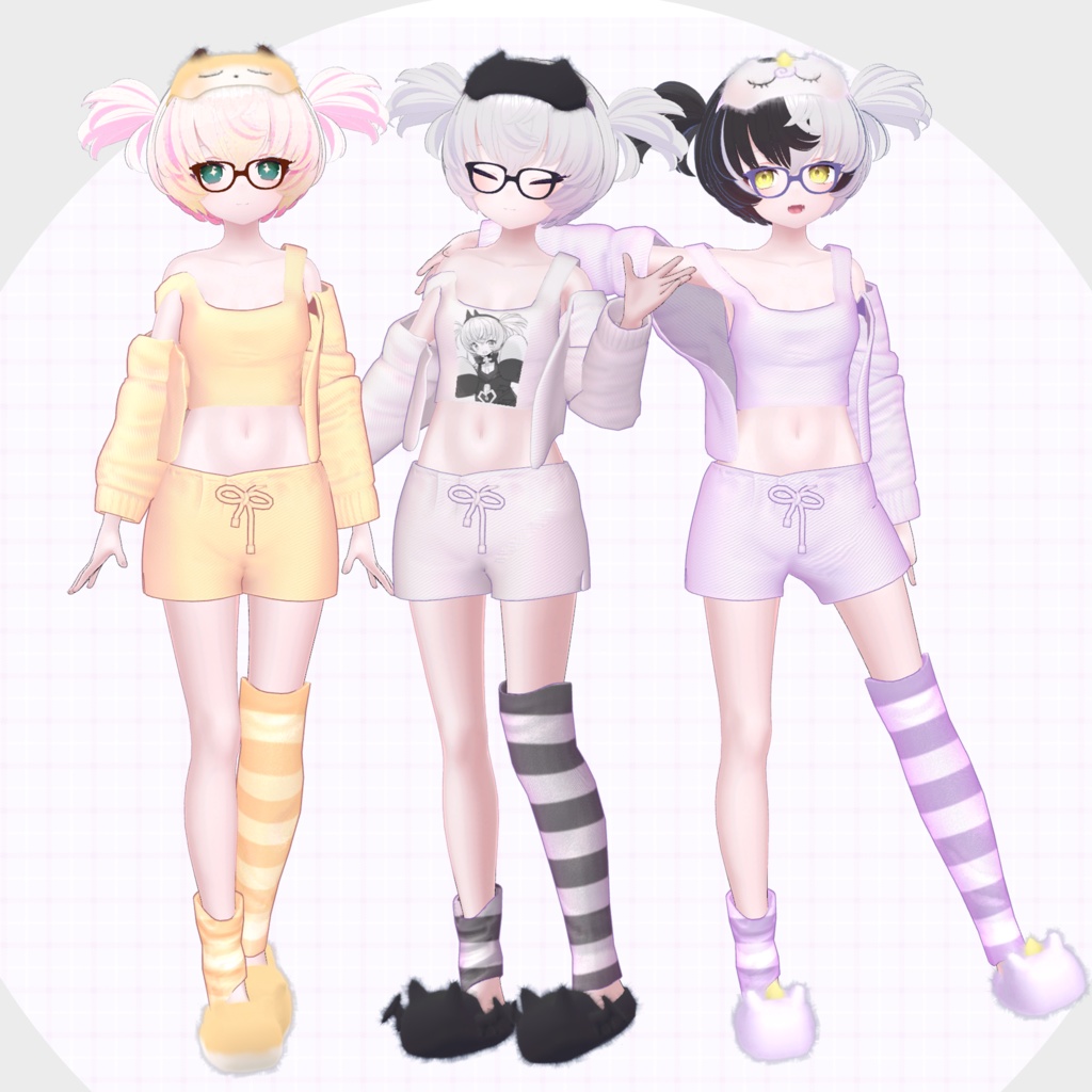 リラックス ルームウェア+眼鏡【Merushi/Lina/WeekEnd/もちリーヌ】