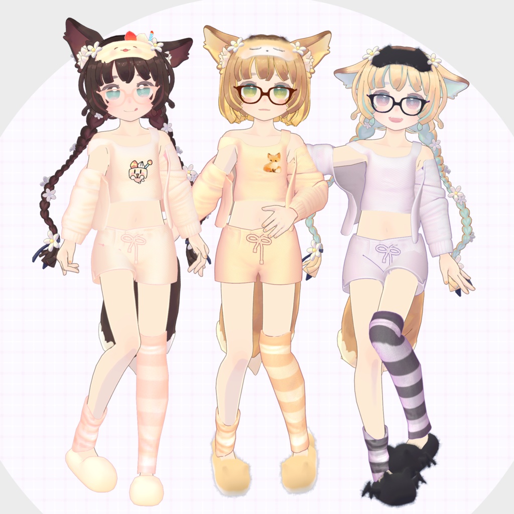 リラックス ルームウェア+眼鏡【Merushi/Lina/WeekEnd/もちリーヌ】