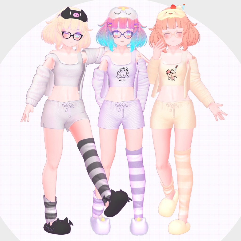 リラックス ルームウェア+眼鏡【Merushi/Lina/WeekEnd/もちリーヌ】