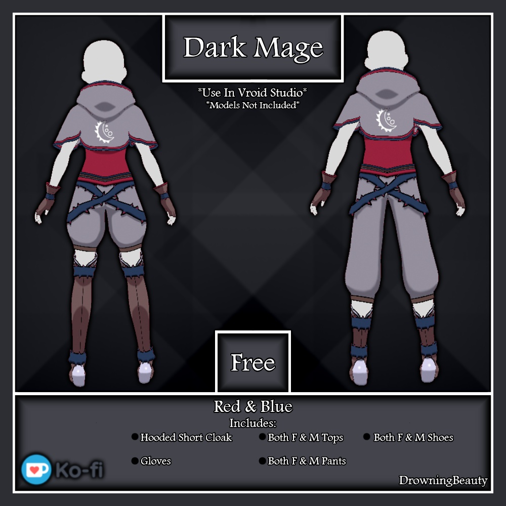Dark Mage Outfit Red & Blue