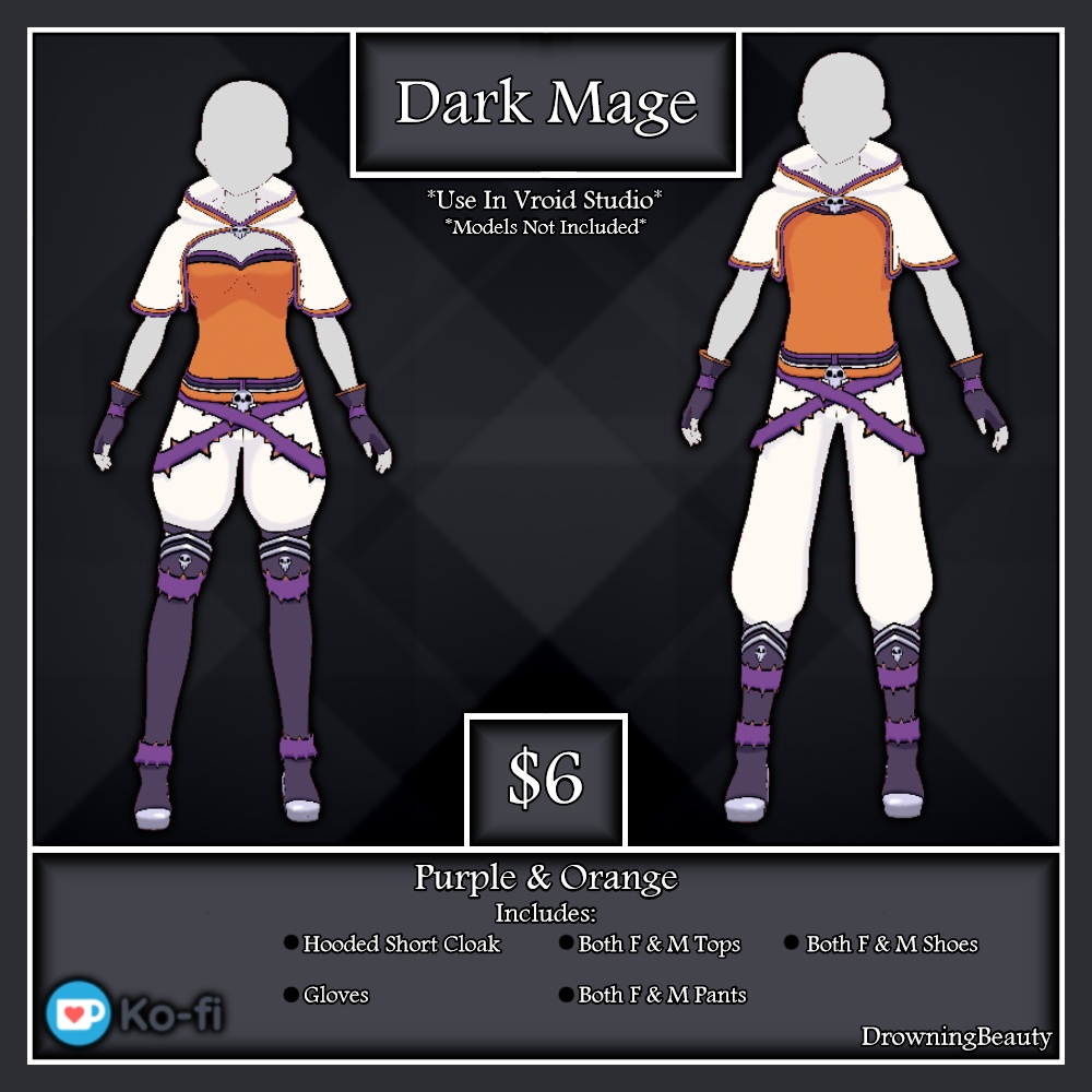 Dark Mage Outfit Purple & Orange