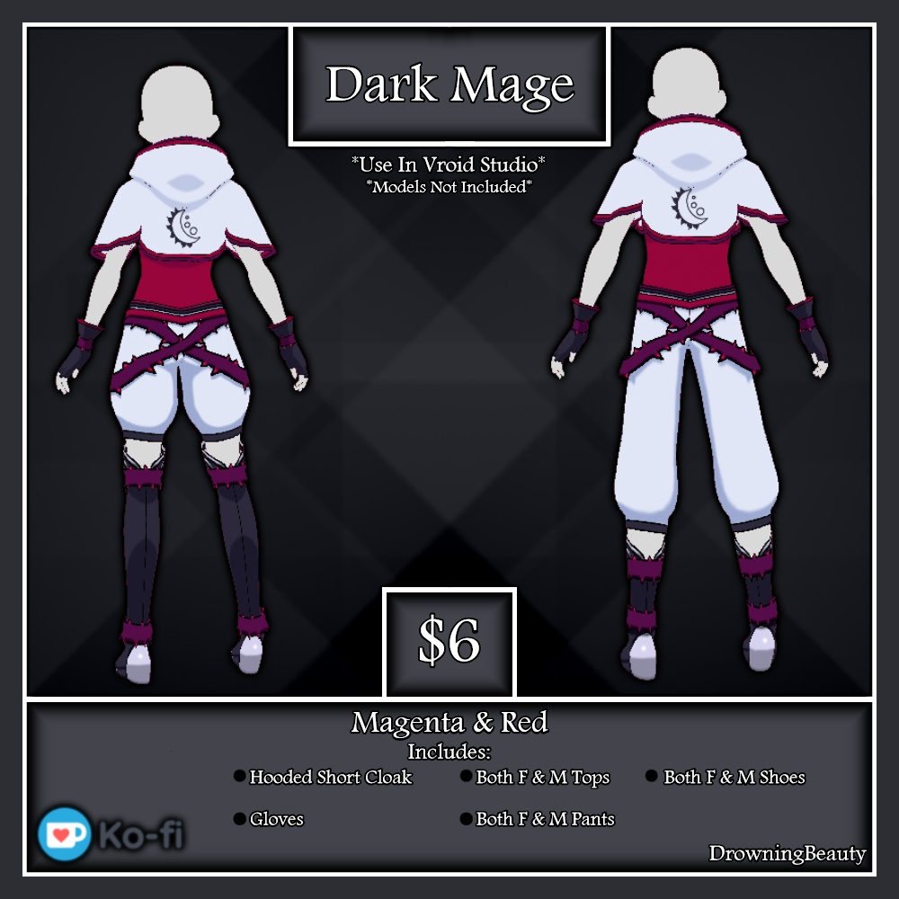 Dark Mage Outfit Magenta & Red