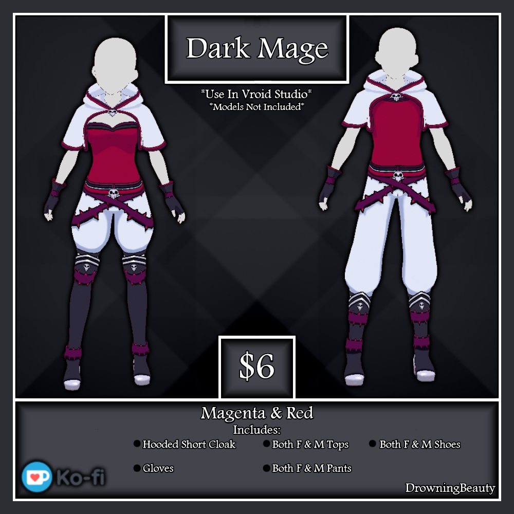 Dark Mage Outfit Magenta & Red