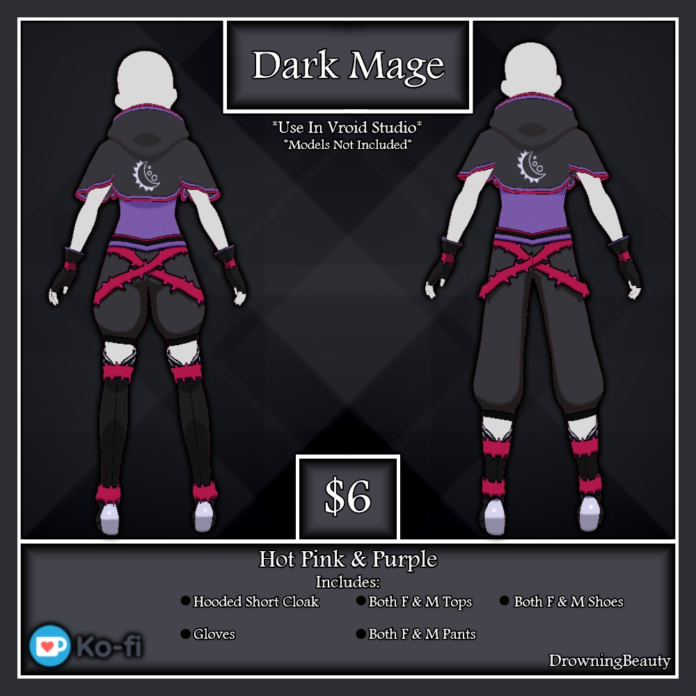 Dark Mage Outfit Hot Pink & Purple