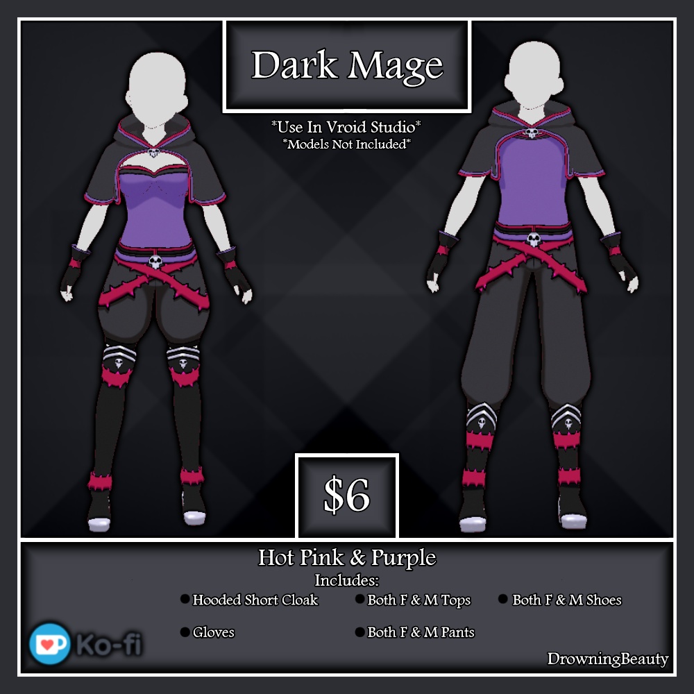 Dark Mage Outfit Hot Pink & Purple