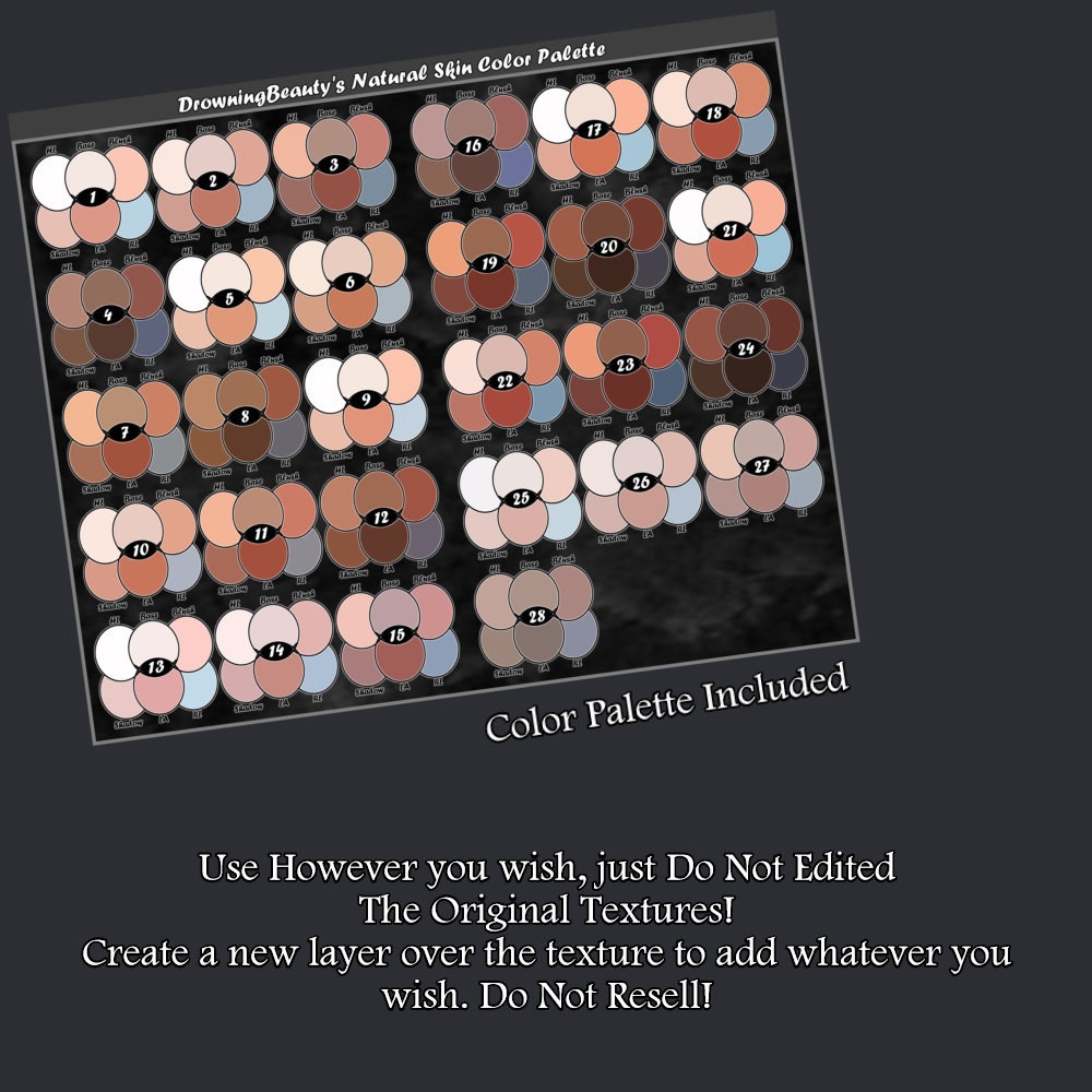 Female Skin Type A & B & Inside Mouth Textures