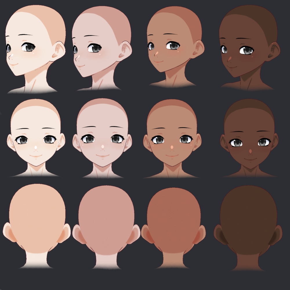 Female Skin Type A & B & Inside Mouth Textures