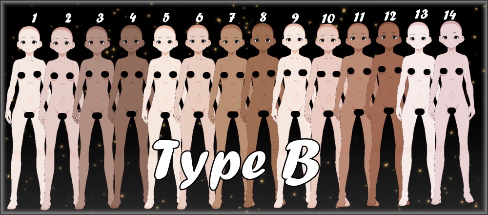 Female Skin Type A & B & Inside Mouth Textures