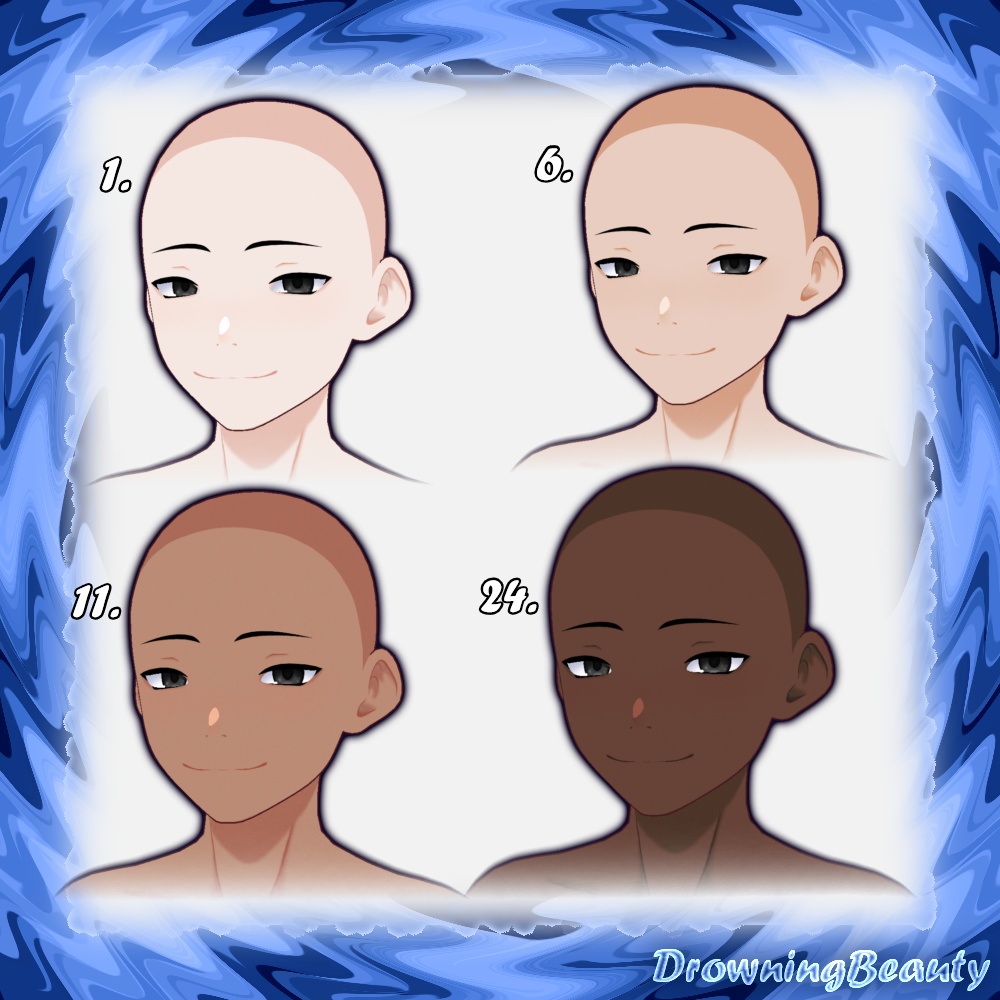 Male Skin Textures Type A & B & Free Scleras