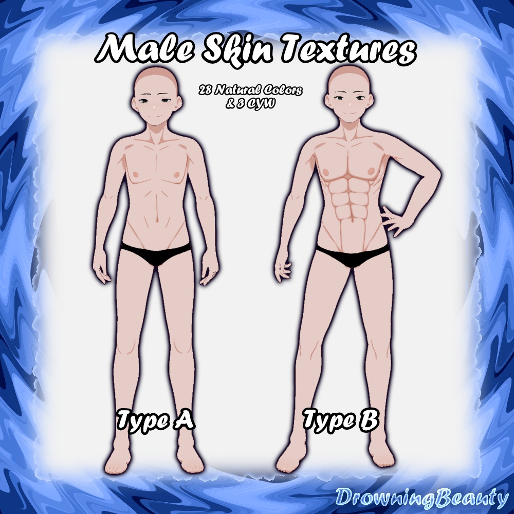 Male Skin Textures Type A & B & Free Scleras