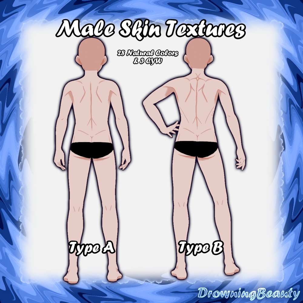 Male Skin Textures Type A & B & Free Scleras