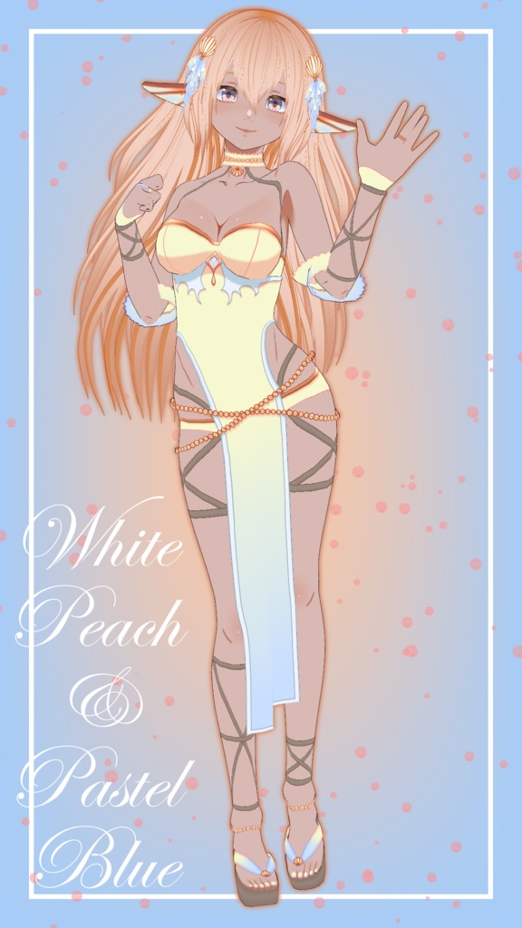Delta Recolor White Peach & Pastel Blue Full Model