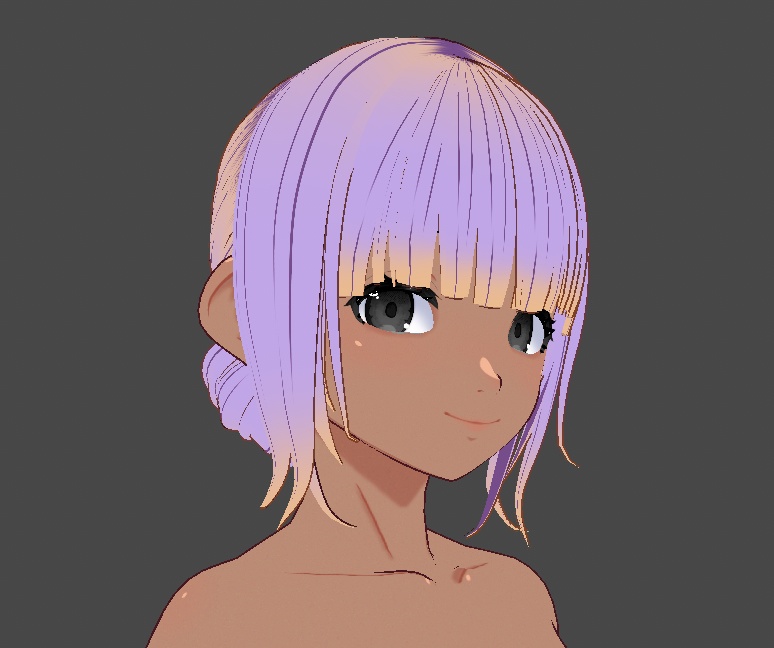 Chopped Bang Bun Hair Preset