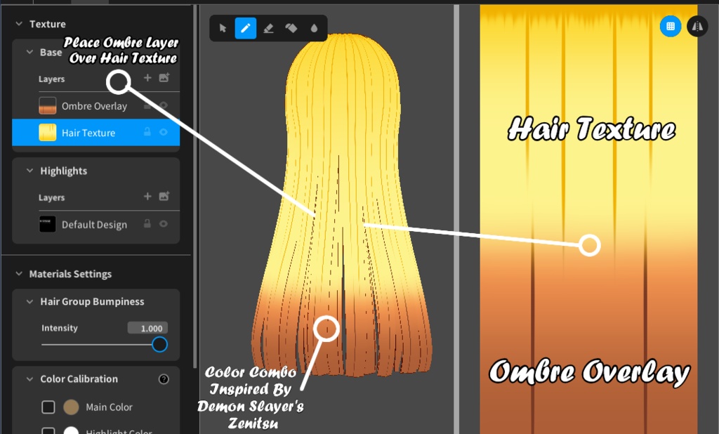 Natural Ombre Overlay Hair Texture Pack