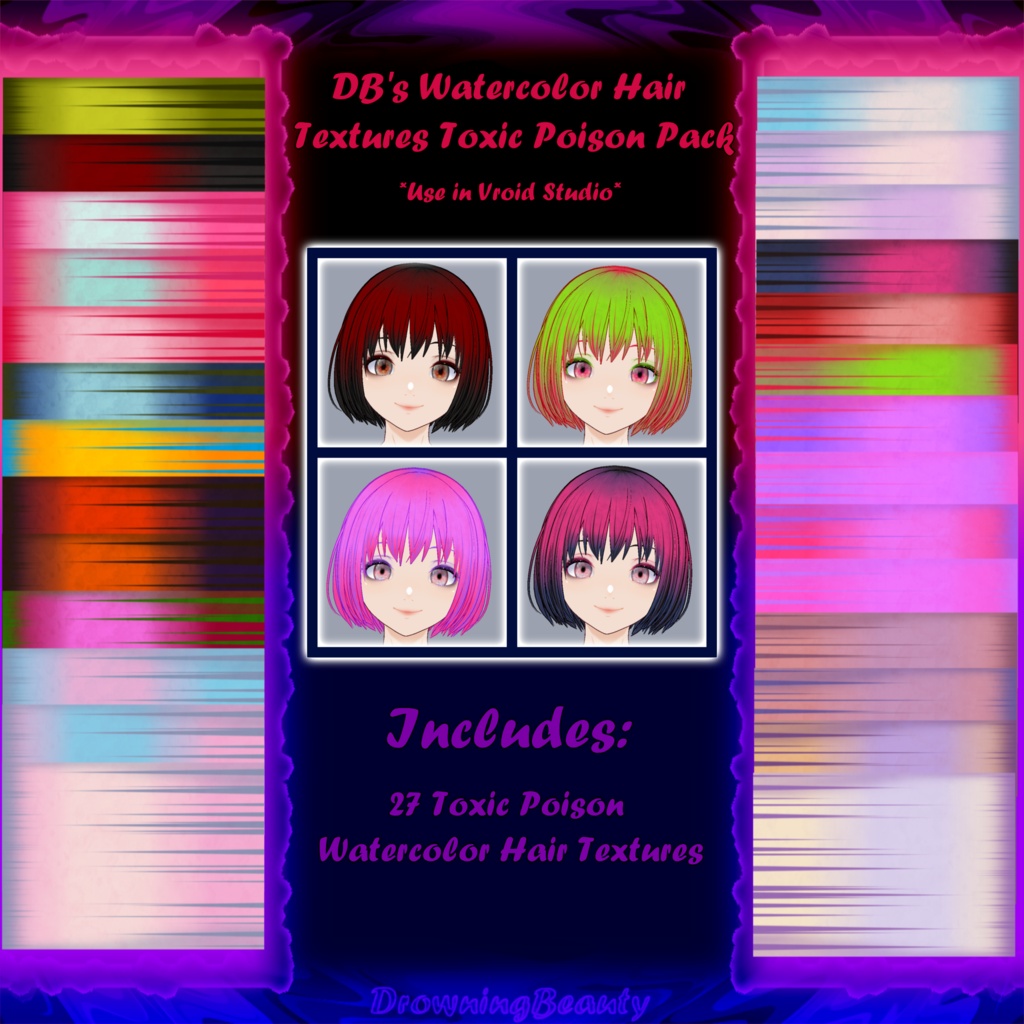 DB's Watercolor Hair Textures Toxic Poison Pack