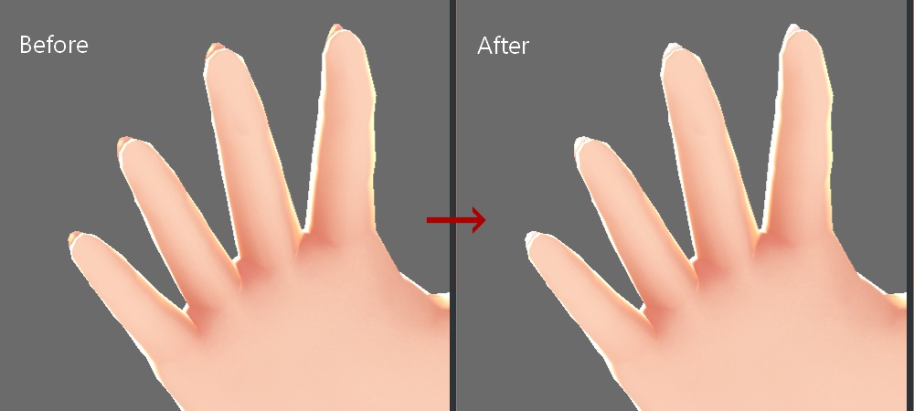 Vroid　爪裏テクスチャー　ネイル用ガイドライン　【無料】- Vroid back nail texture and nail guidelines -