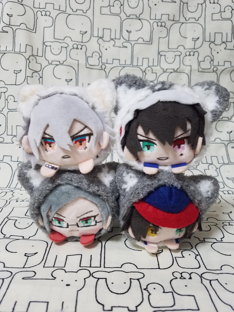 【2/13一部再頒布】もち用♪ふわすべ着ぐるみ ネコ(白・灰各柄)