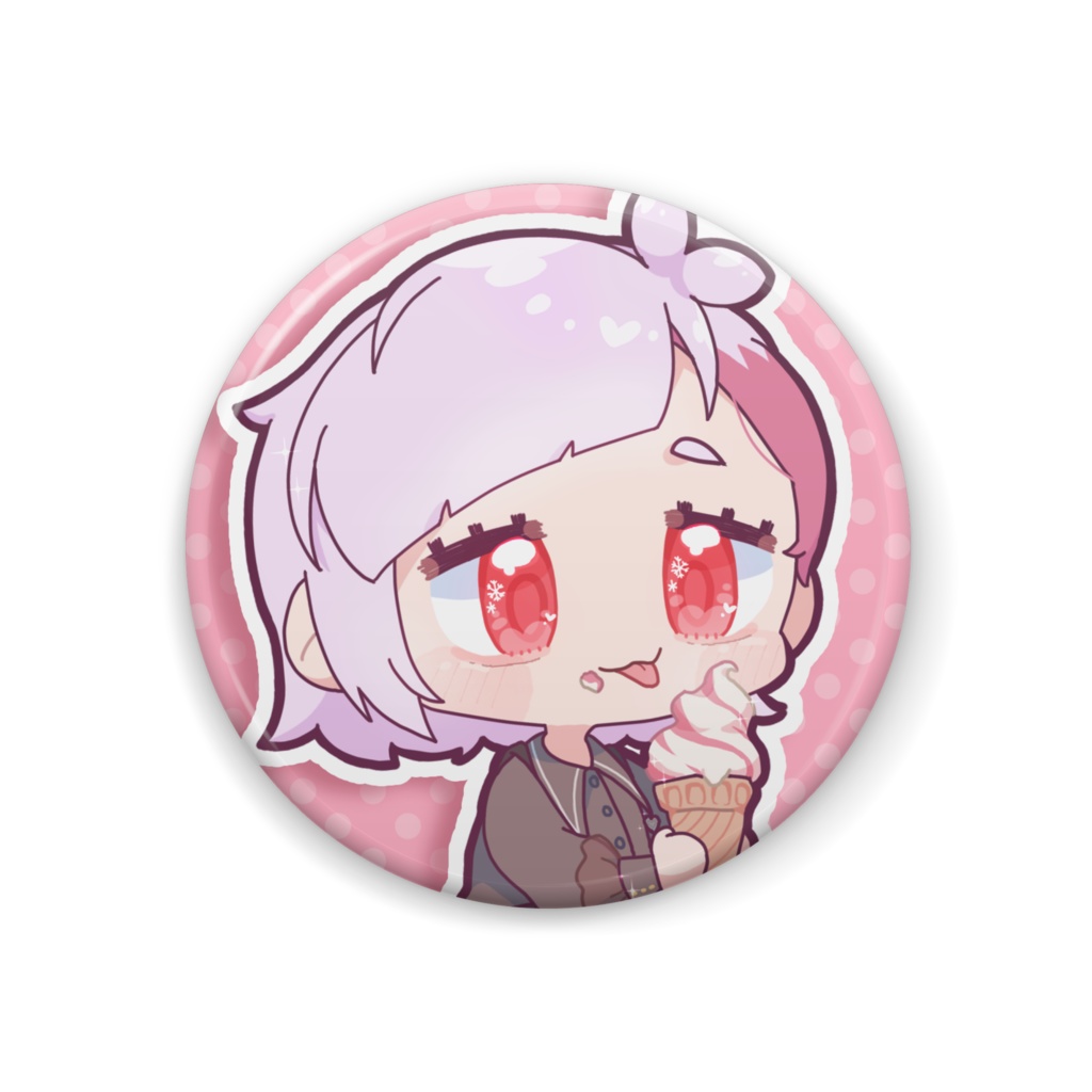 [雪呑るき]バニラ＆ストロベリー 缶バッジ