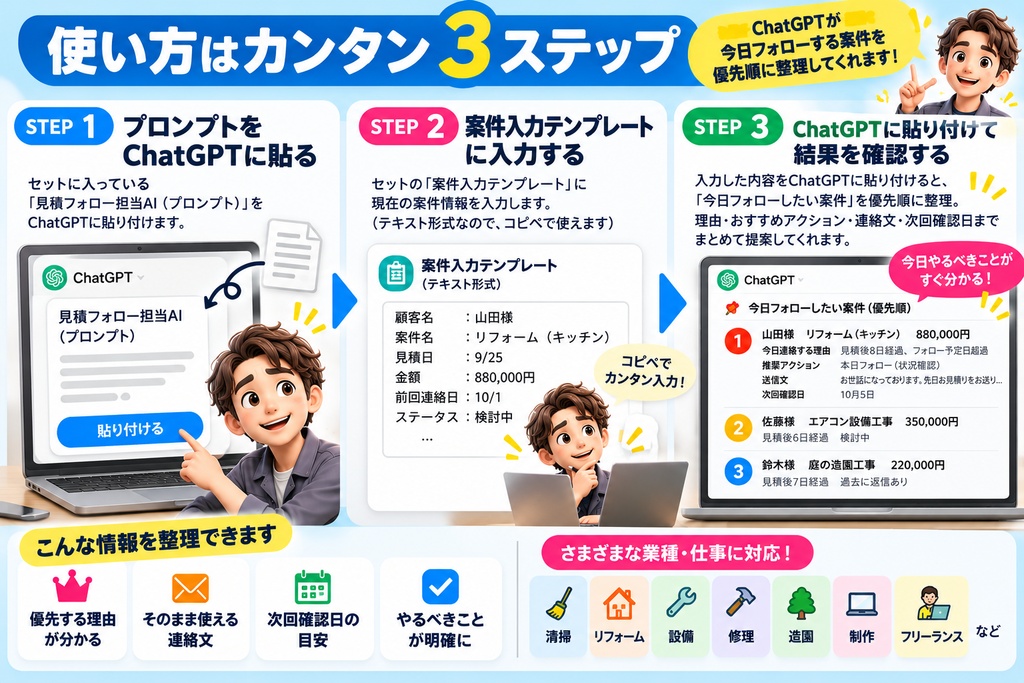 見積フォローAIセット|今日、誰に連絡する?をすぐ整理