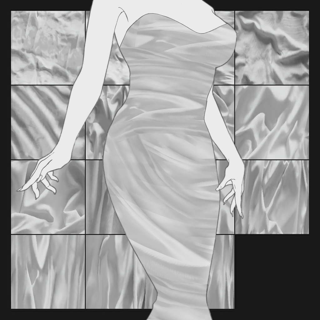 厚塗り風の布画像