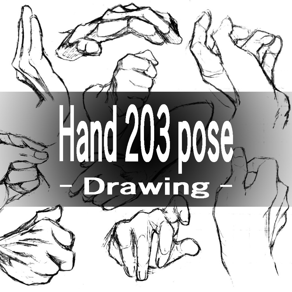 Hand 203 pose - Drawing - 