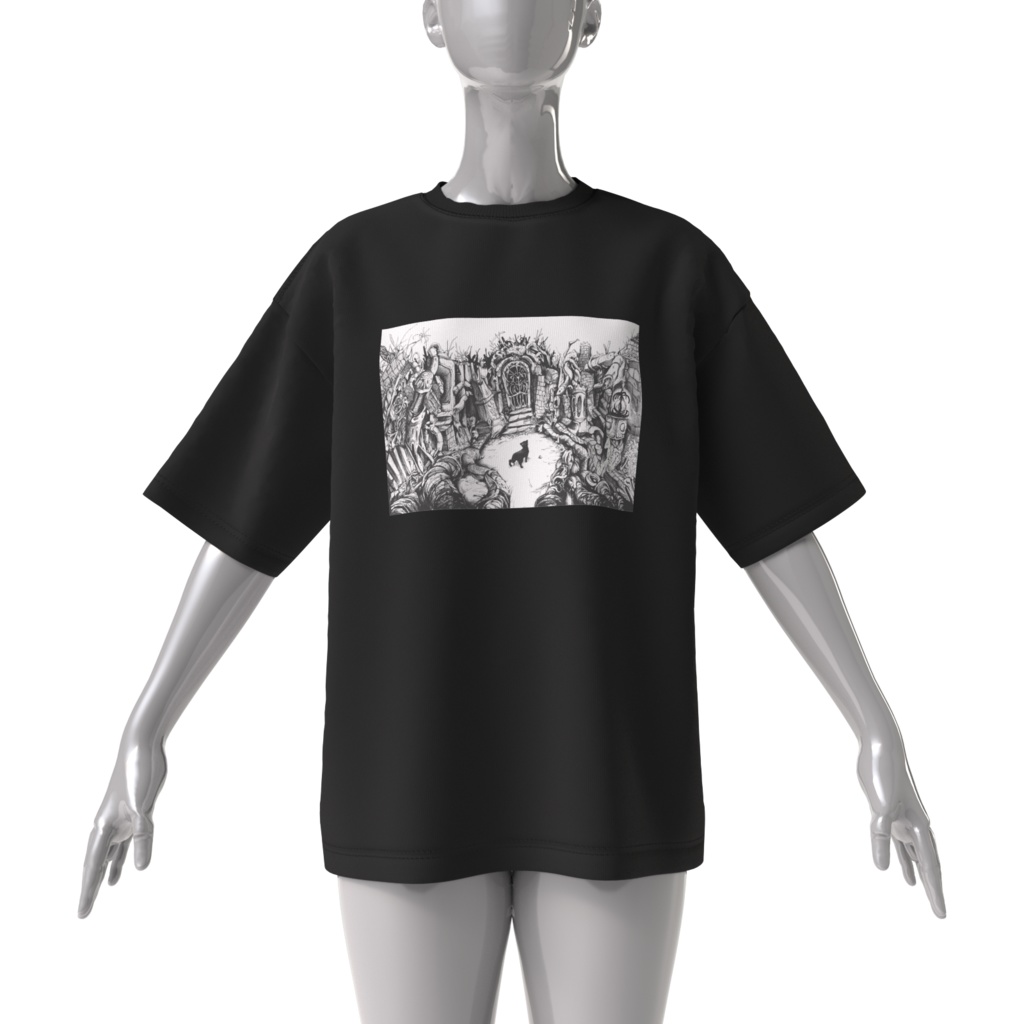Big T shirts『廃墟と黒猫』