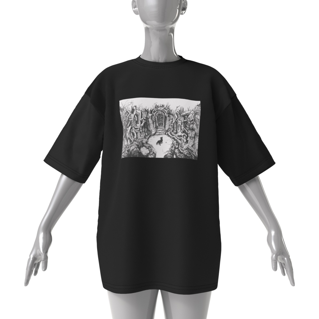 Big T shirts『廃墟と黒猫』