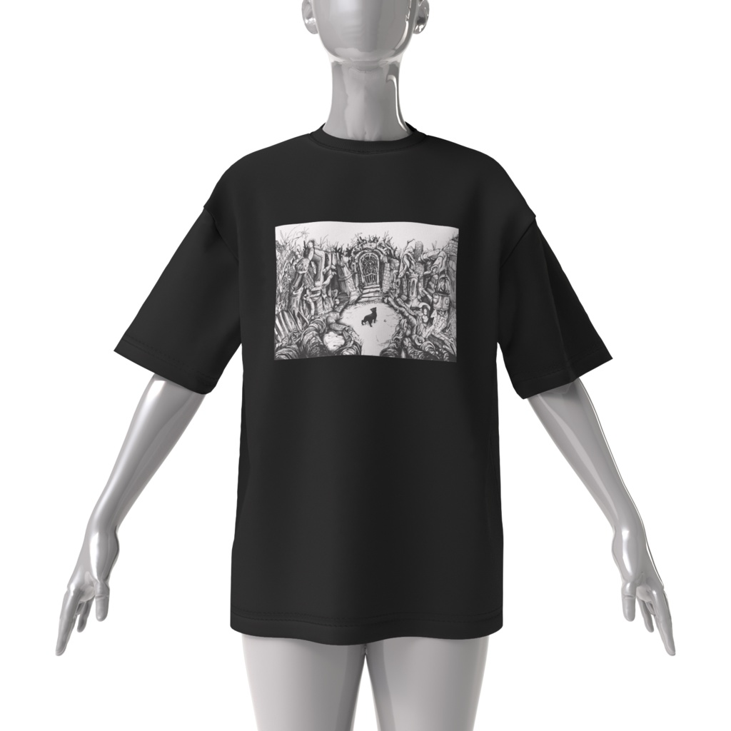 Big T shirts『廃墟と黒猫』