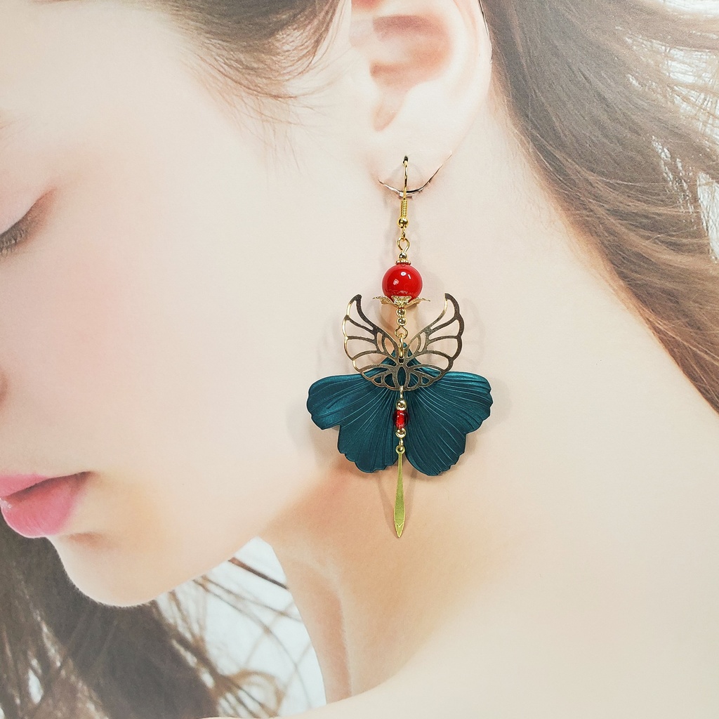 金魚の尾鰭 (赤/黒/緑) ピアス/イヤリング