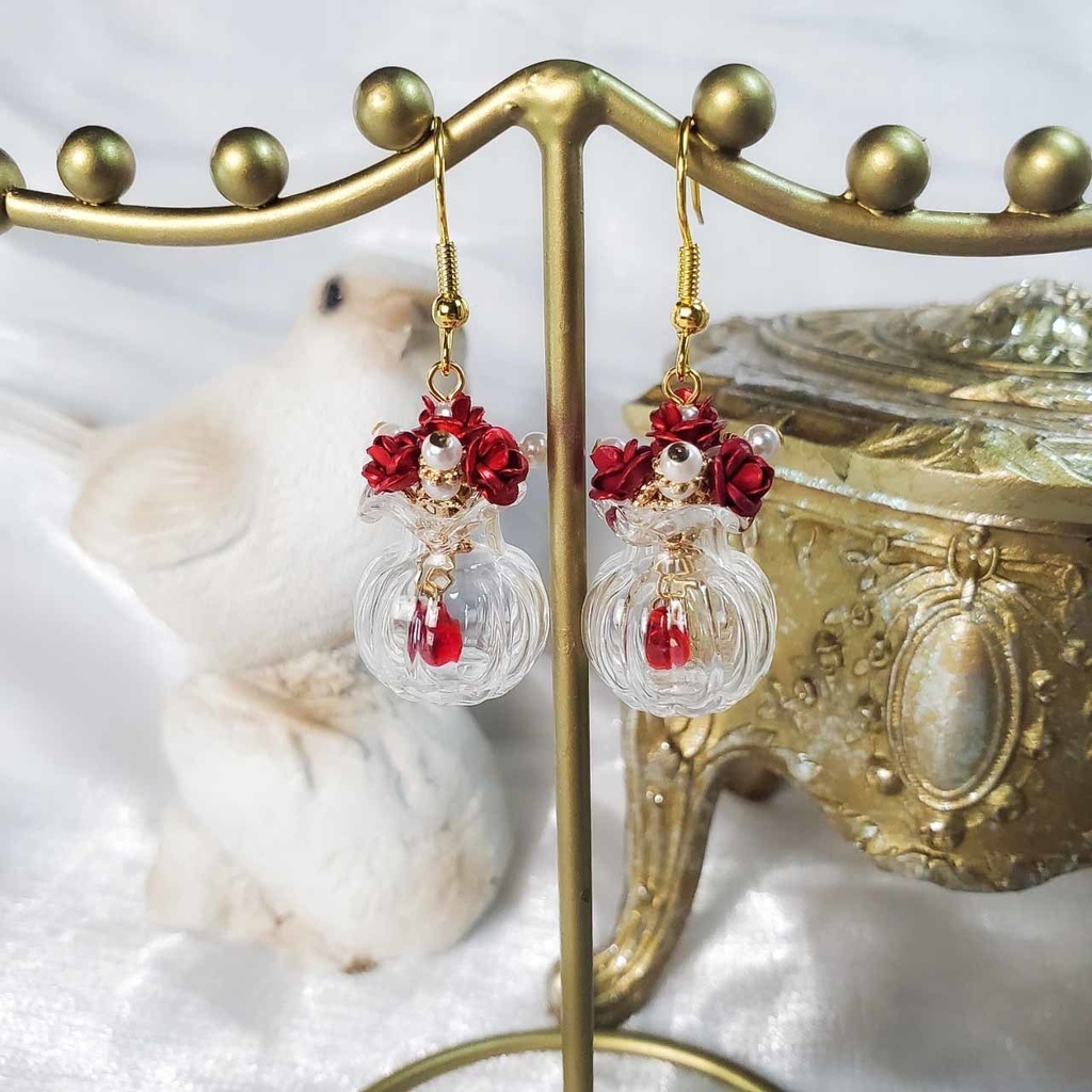 薔薇の花瓶_ブーケ ※片耳 ピアス/イヤリング