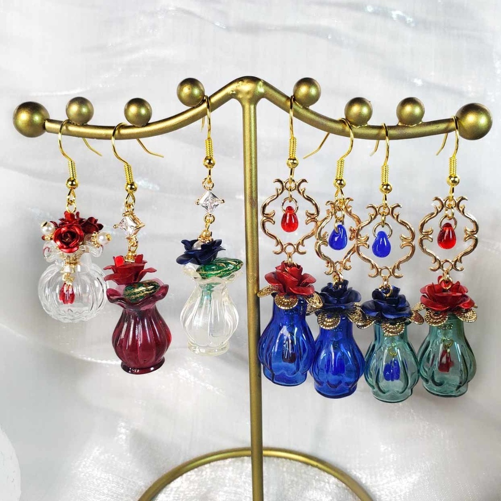 薔薇の花瓶_ブーケ ※片耳 ピアス/イヤリング