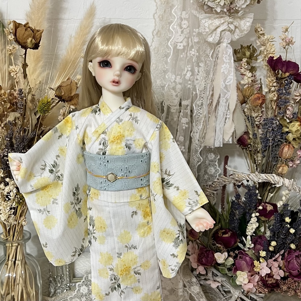 no.M-020白×白 スーパードルフィー SDMサイズ 浴衣